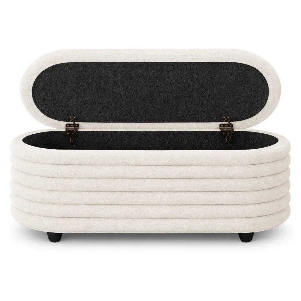 Banc de rangement en tissu bouclette avec assise rembourrée, coffre de lit et d'entrée, meuble moderne pour chambre ou salon