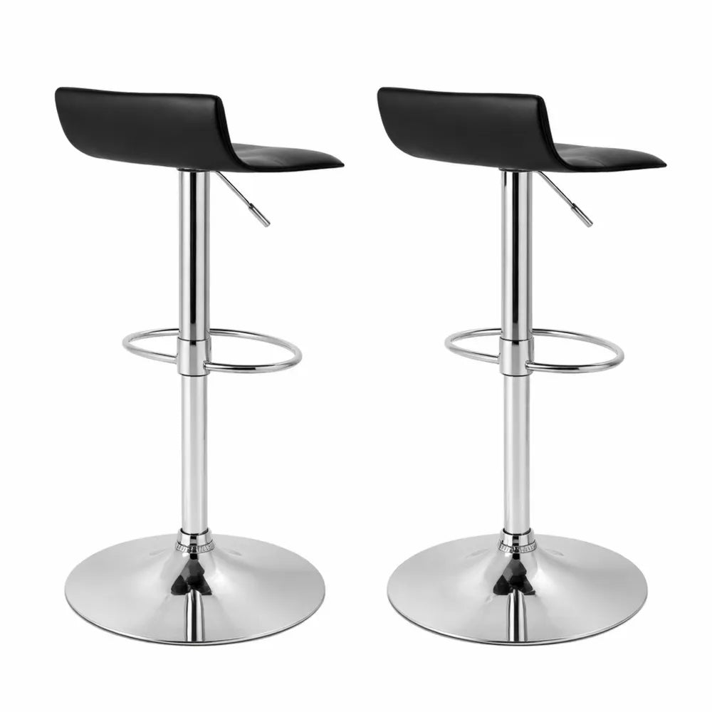 Ensemble de 2 Tabourets de Bar Réglables en Métal Noir