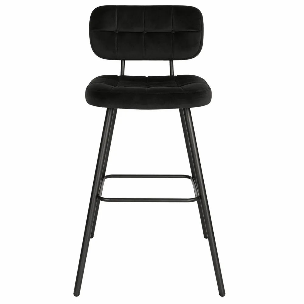 Chaise haute en velours avec dossier et repose-pieds