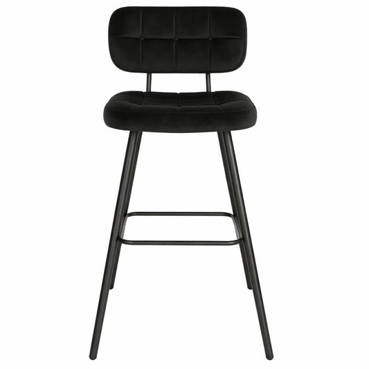 Chaise haute en velours avec dossier et repose-pieds