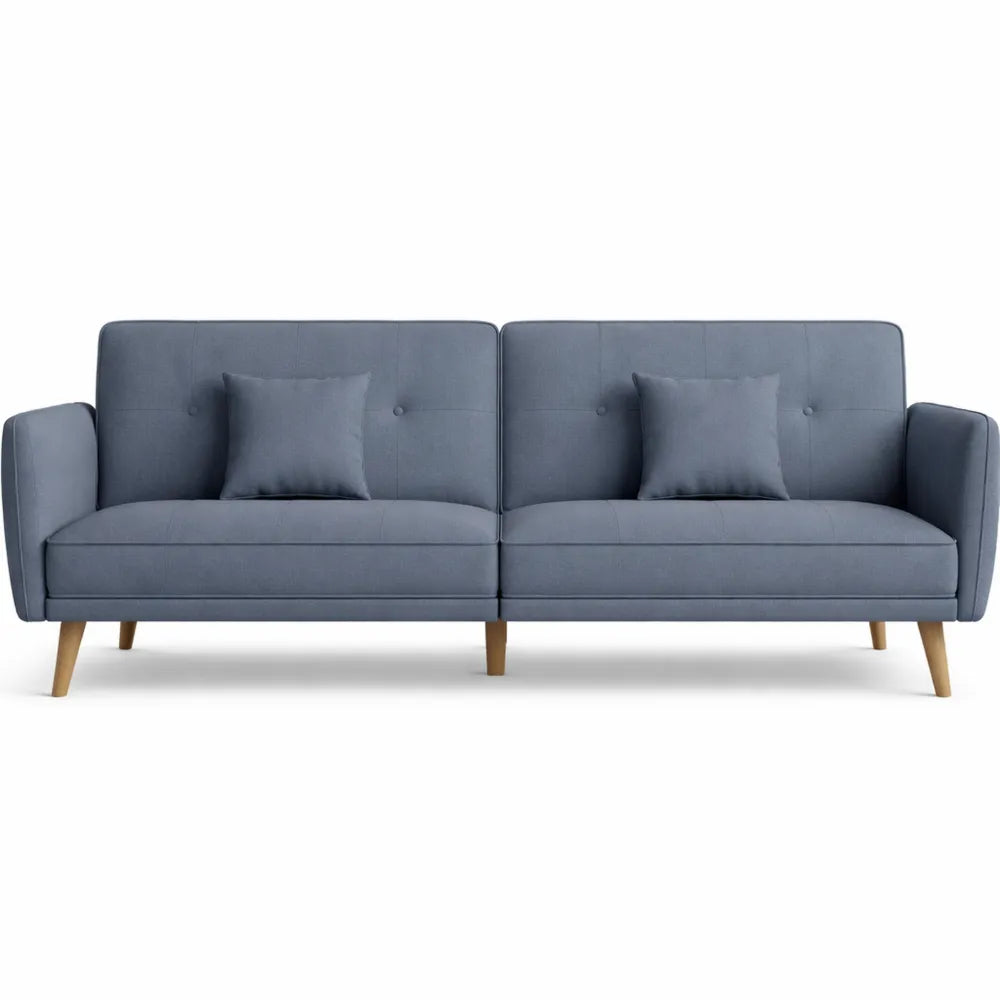 Sofa-lit 3 places tissu gris