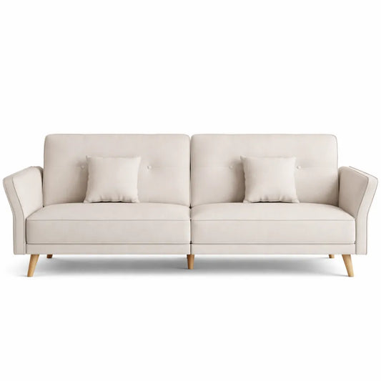 Sofa-lit Convertible 3 Places en Tissu Beige